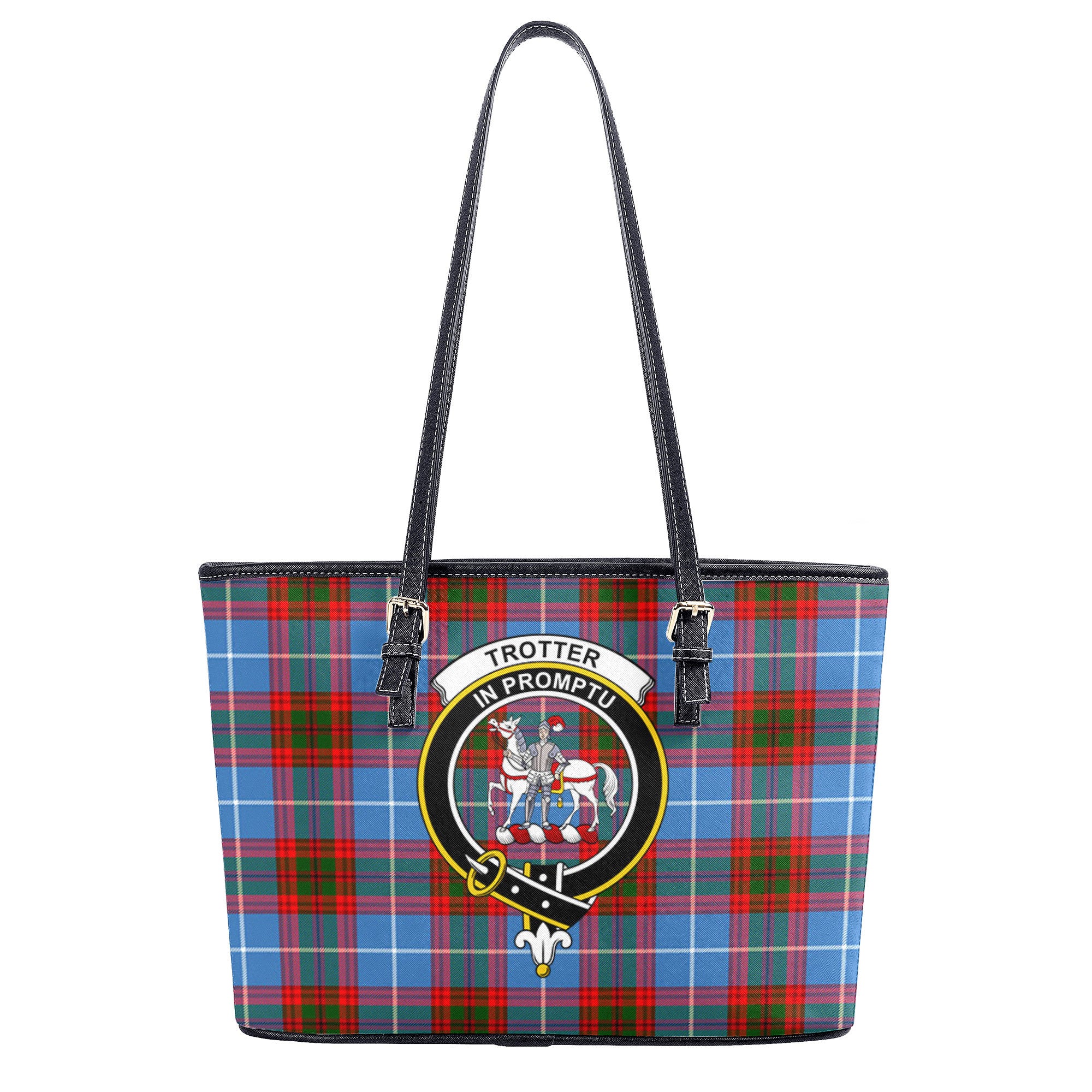 Trotter Tartan Crest Leather Tote Bag