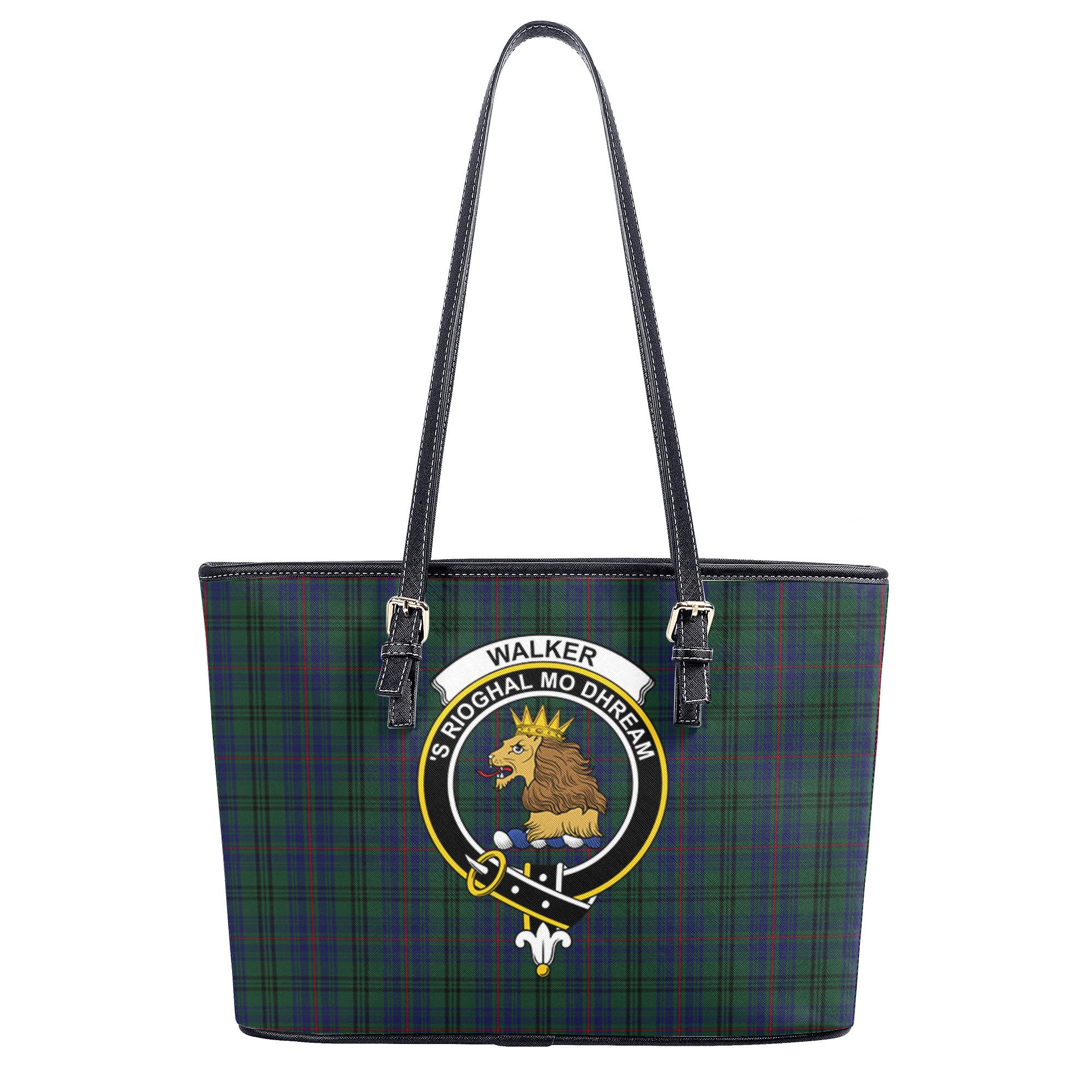 Walker Hunting Tartan Crest Leather Tote Bag