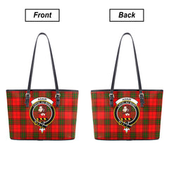 Adair Modern Tartan Crest Leather Tote Bag