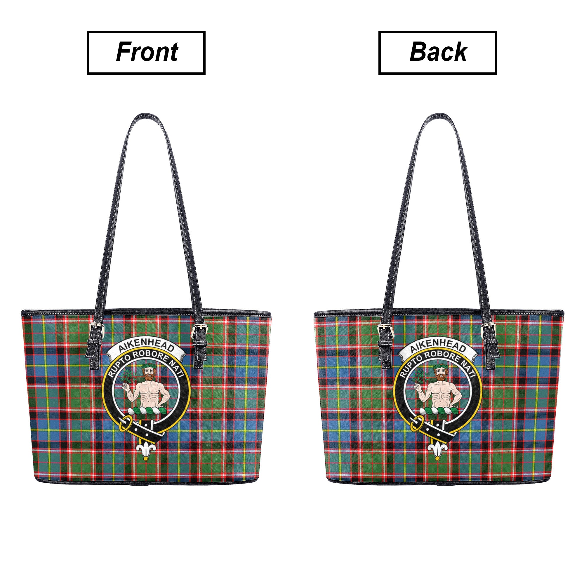 Aikenhead Tartan Crest Leather Tote Bag