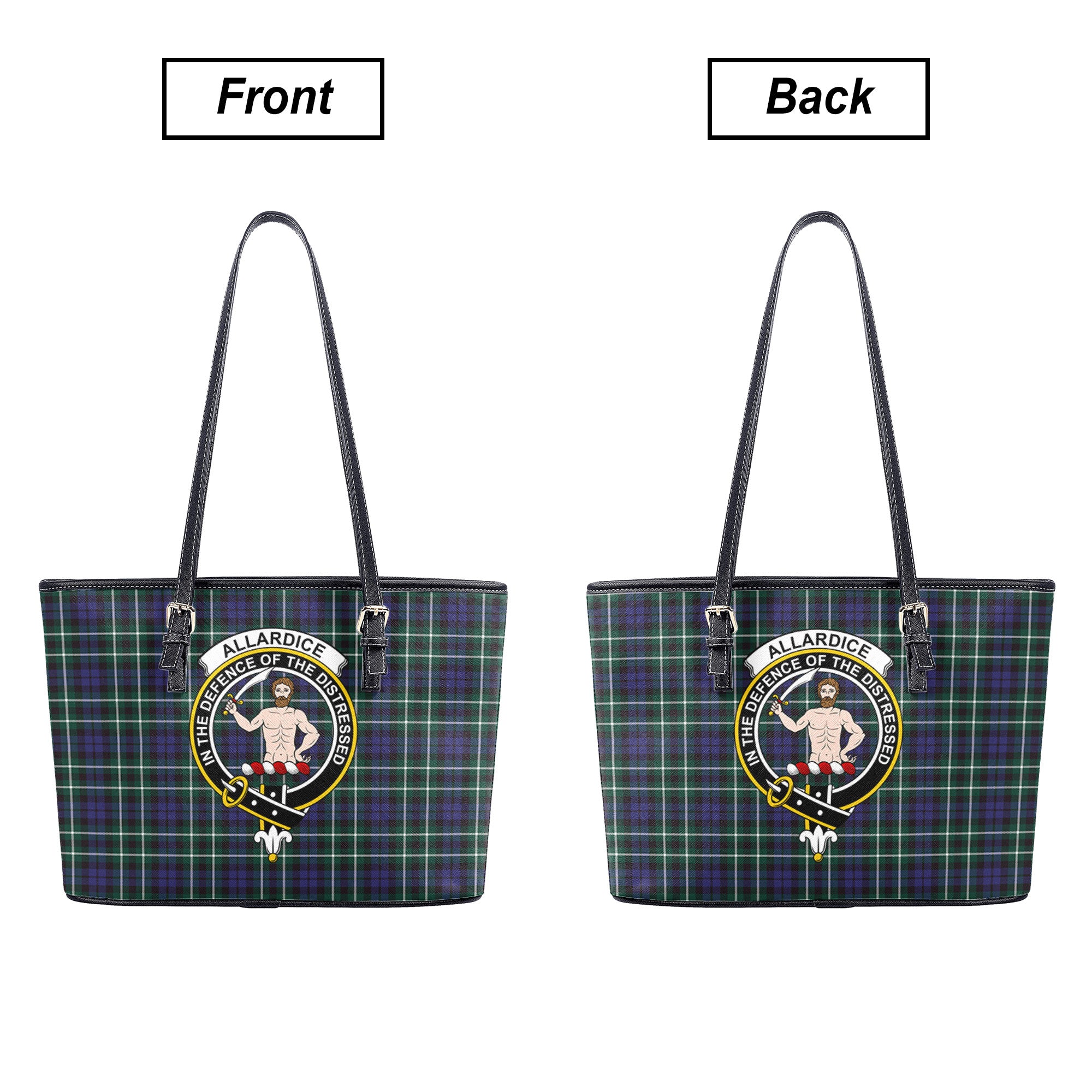 Allardice Tartan Crest Leather Tote Bag