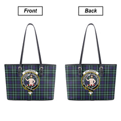 Allardice Tartan Crest Leather Tote Bag