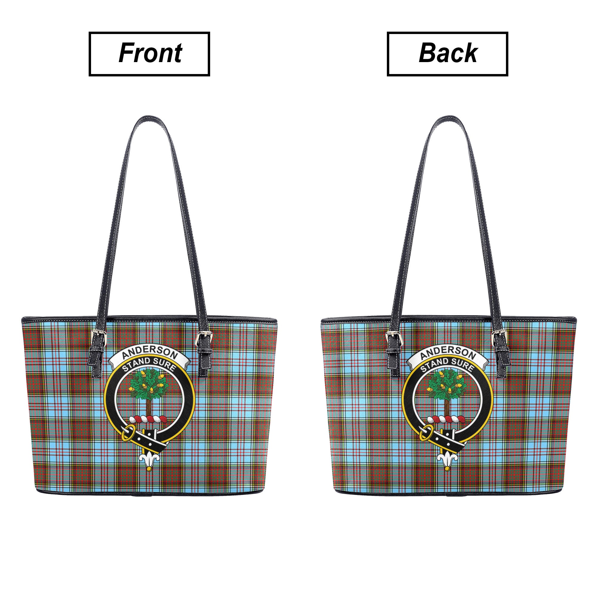 Anderson Ancient Tartan Crest Leather Tote Bag