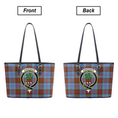 Anderson Modern Tartan Crest Leather Tote Bag