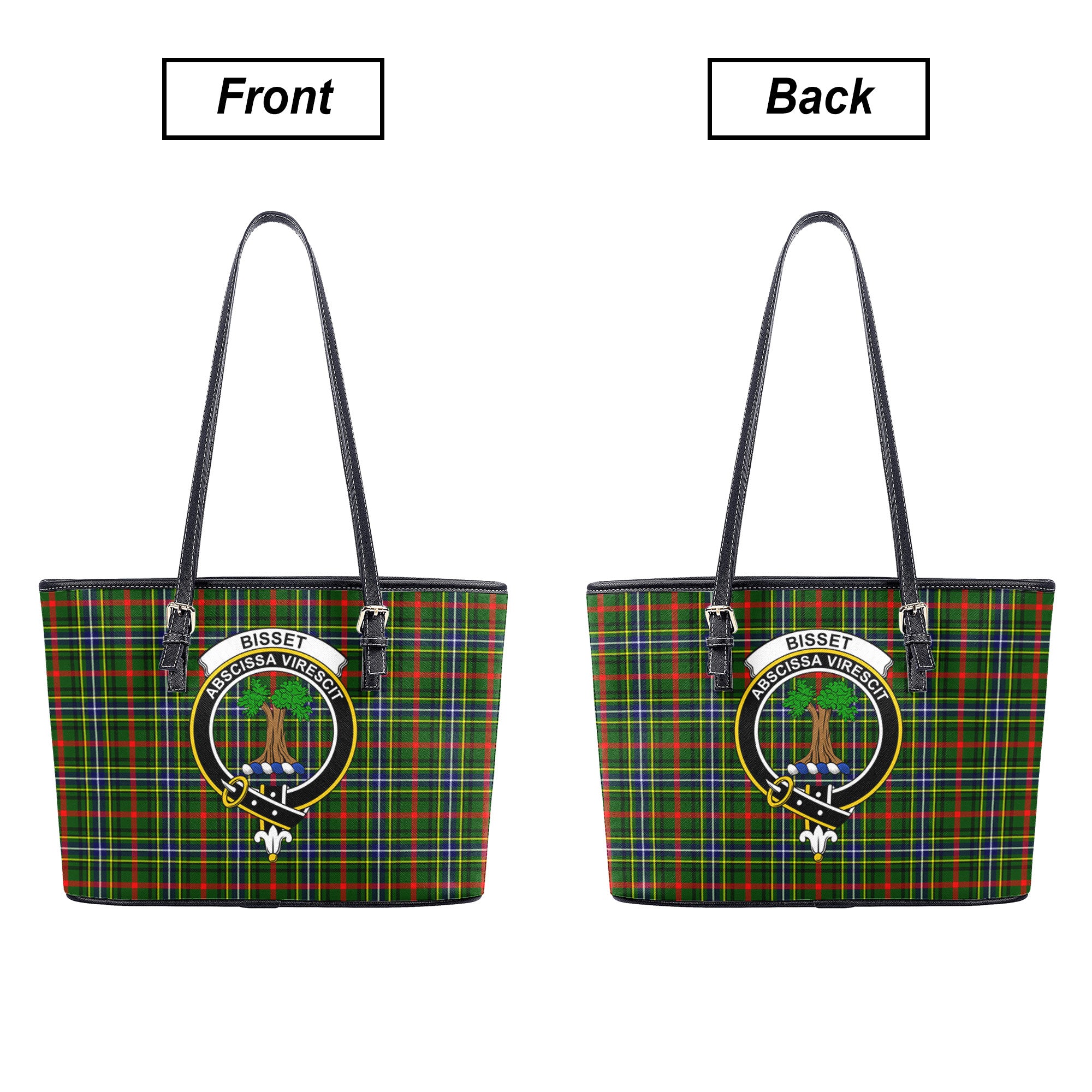 Bisset Tartan Crest Leather Tote Bag