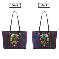 Cairns Tartan Crest Leather Tote Bag