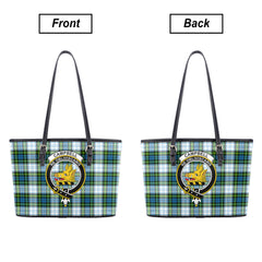 Campbell Dress Tartan Crest Leather Tote Bag