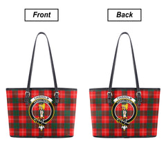 Chisholm Modern Tartan Crest Leather Tote Bag