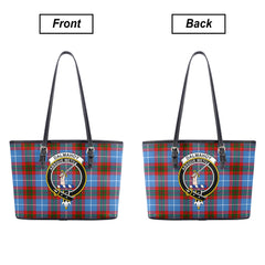 Dalmahoy Tartan Crest Leather Tote Bag