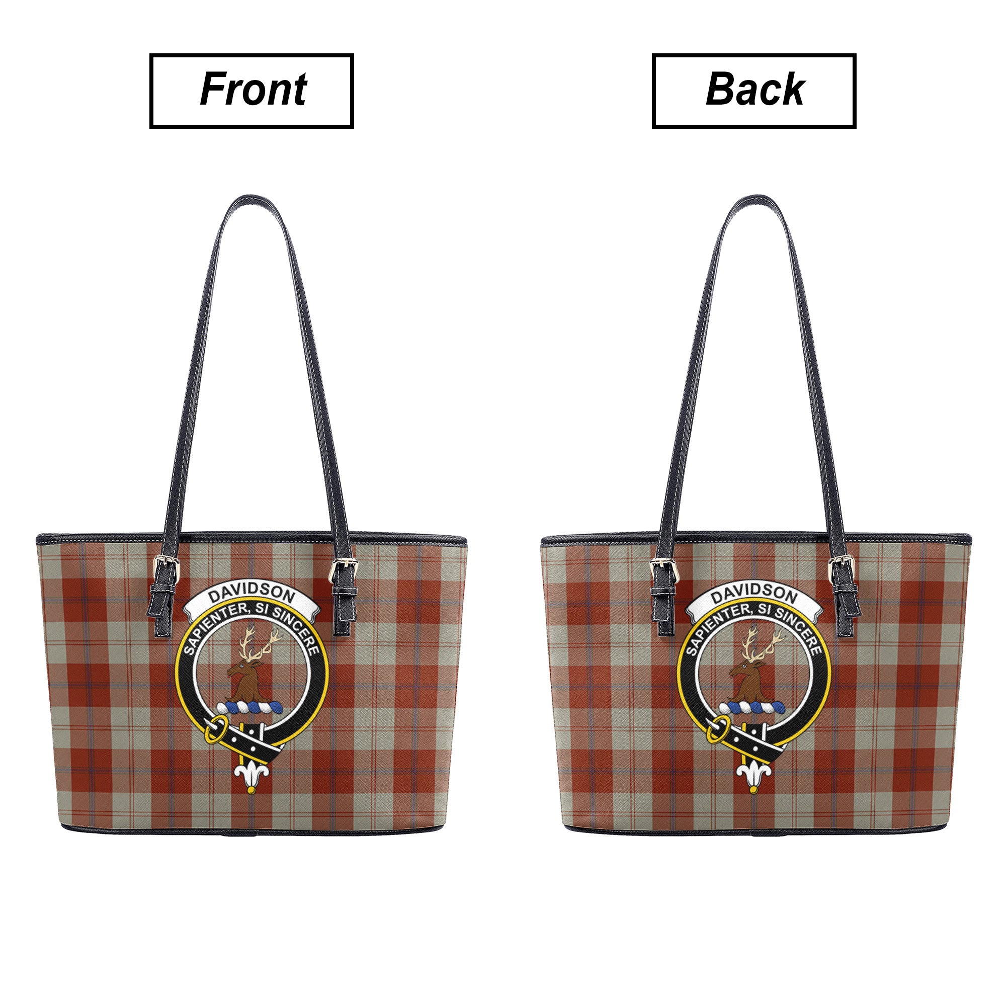 Davidson Dress Dancers Tartan Crest Leather Tote Bag