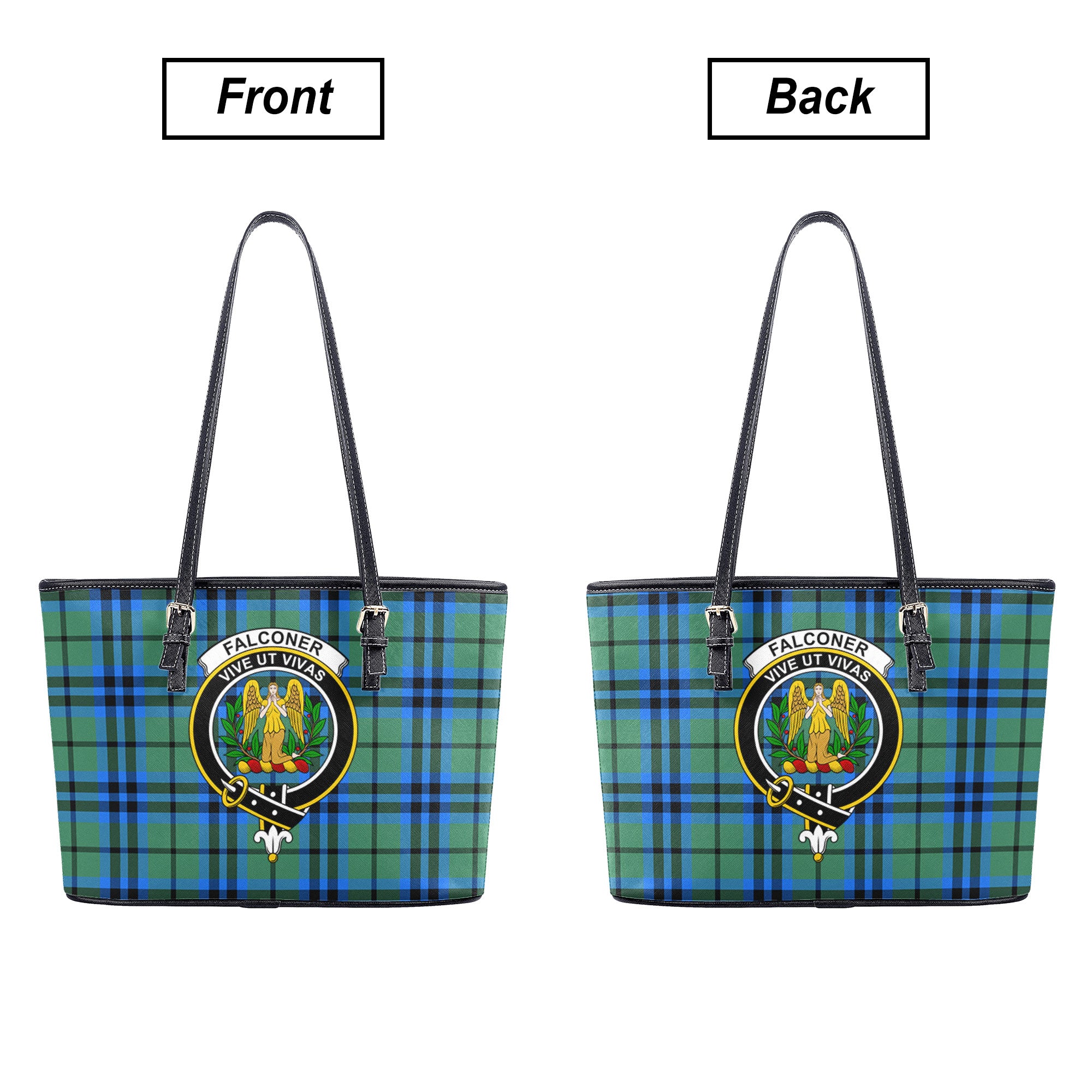 Falconer Tartan Crest Leather Tote Bag