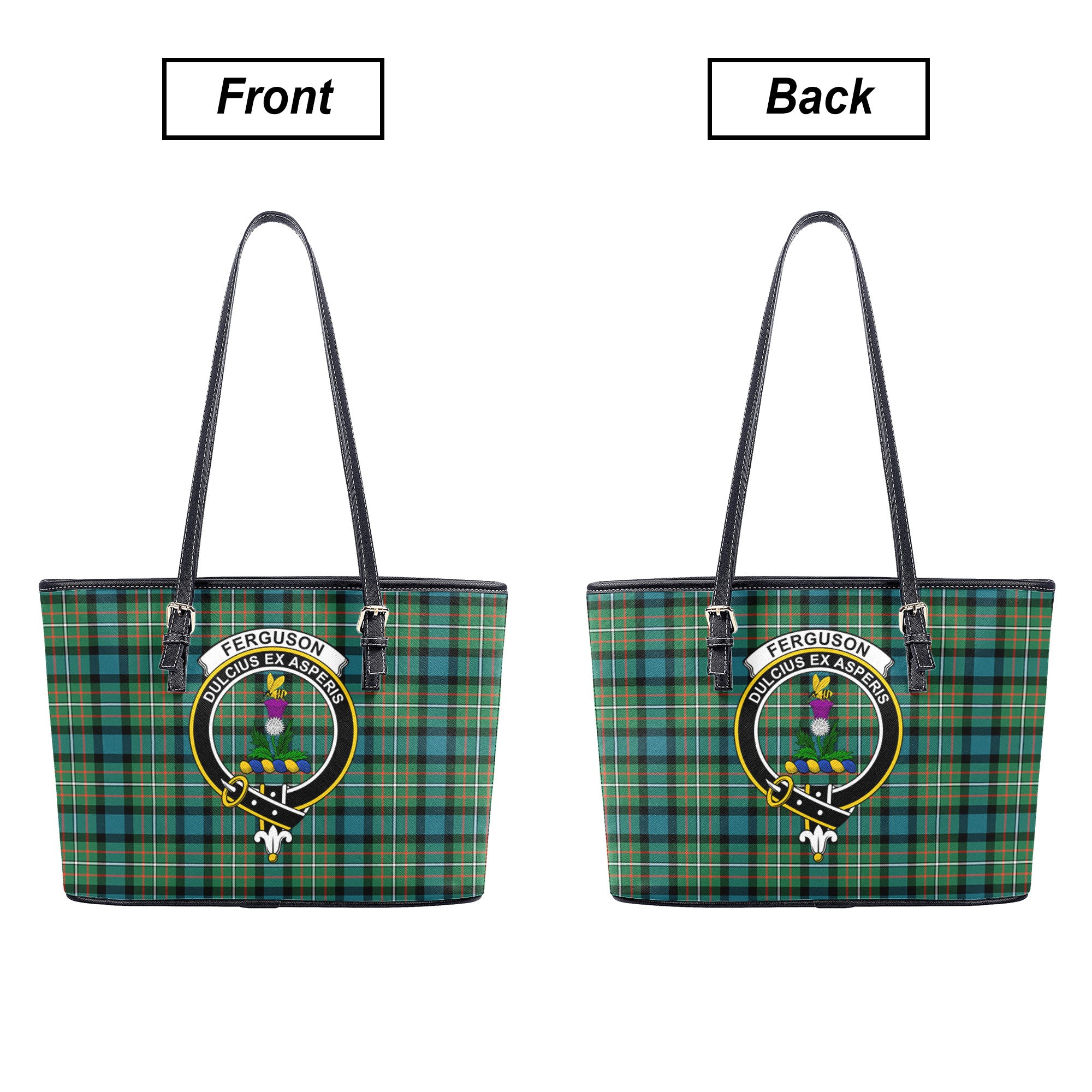 Ferguson Ancient Tartan Crest Leather Tote Bag