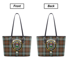 Fergusson Weathered Tartan Crest Leather Tote Bag