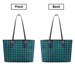 Flower of Scotland Tartan Leather Tote Bag