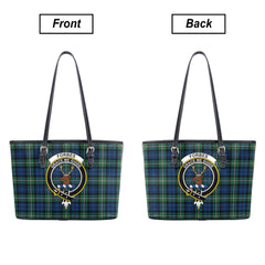 Forbes Ancient Tartan Crest Leather Tote Bag