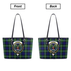 Forbes Modern Tartan Crest Leather Tote Bag