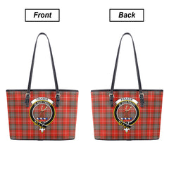 Fraser (of Lovat) Weathered Tartan Crest Leather Tote Bag