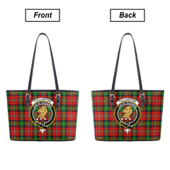 Fullarton Tartan Crest Leather Tote Bag