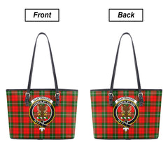 Gartshore Tartan Crest Leather Tote Bag