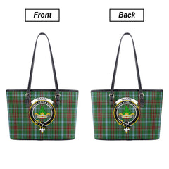 Gayre Tartan Crest Leather Tote Bag