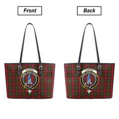 Geddes Tartan Crest Leather Tote Bag