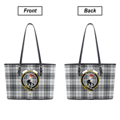 Glen Tartan Crest Leather Tote Bag