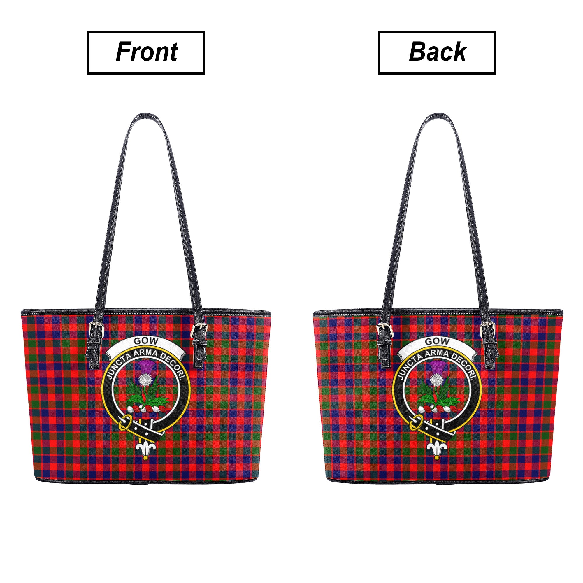 Gow (of Skeoch) Tartan Crest Leather Tote Bag