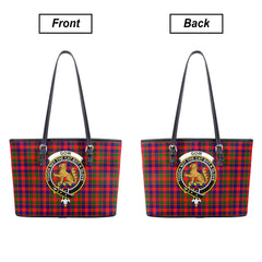 Gow (or McGouan) Tartan Crest Leather Tote Bag