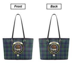 Graham of Montrose Modern Tartan Crest Leather Tote Bag