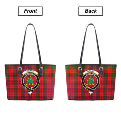 Grant Modern Tartan Crest Leather Tote Bag