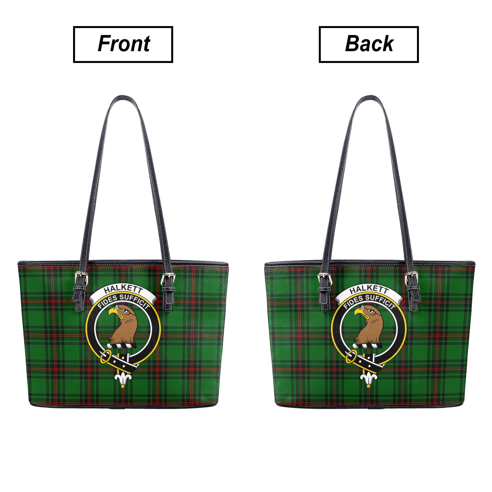 Halkett Tartan Crest Leather Tote Bag