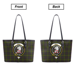 Hall Tartan Crest Leather Tote Bag