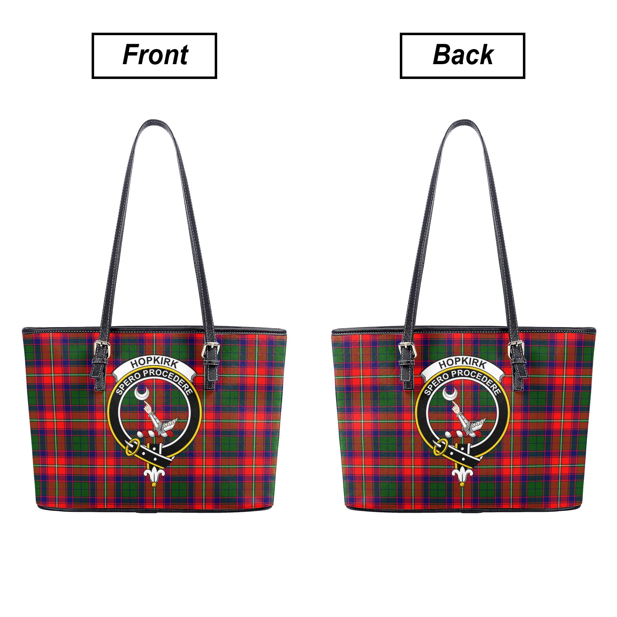 Hopkirk Tartan Crest Leather Tote Bag