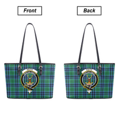 Keith Ancient Tartan Crest Leather Tote Bag