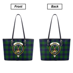 Keith Modern Tartan Crest Leather Tote Bag