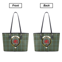 Kelly Dress Tartan Crest Leather Tote Bag