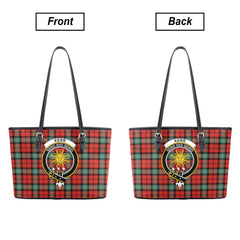 Kerr Ancient Tartan Crest Leather Tote Bag