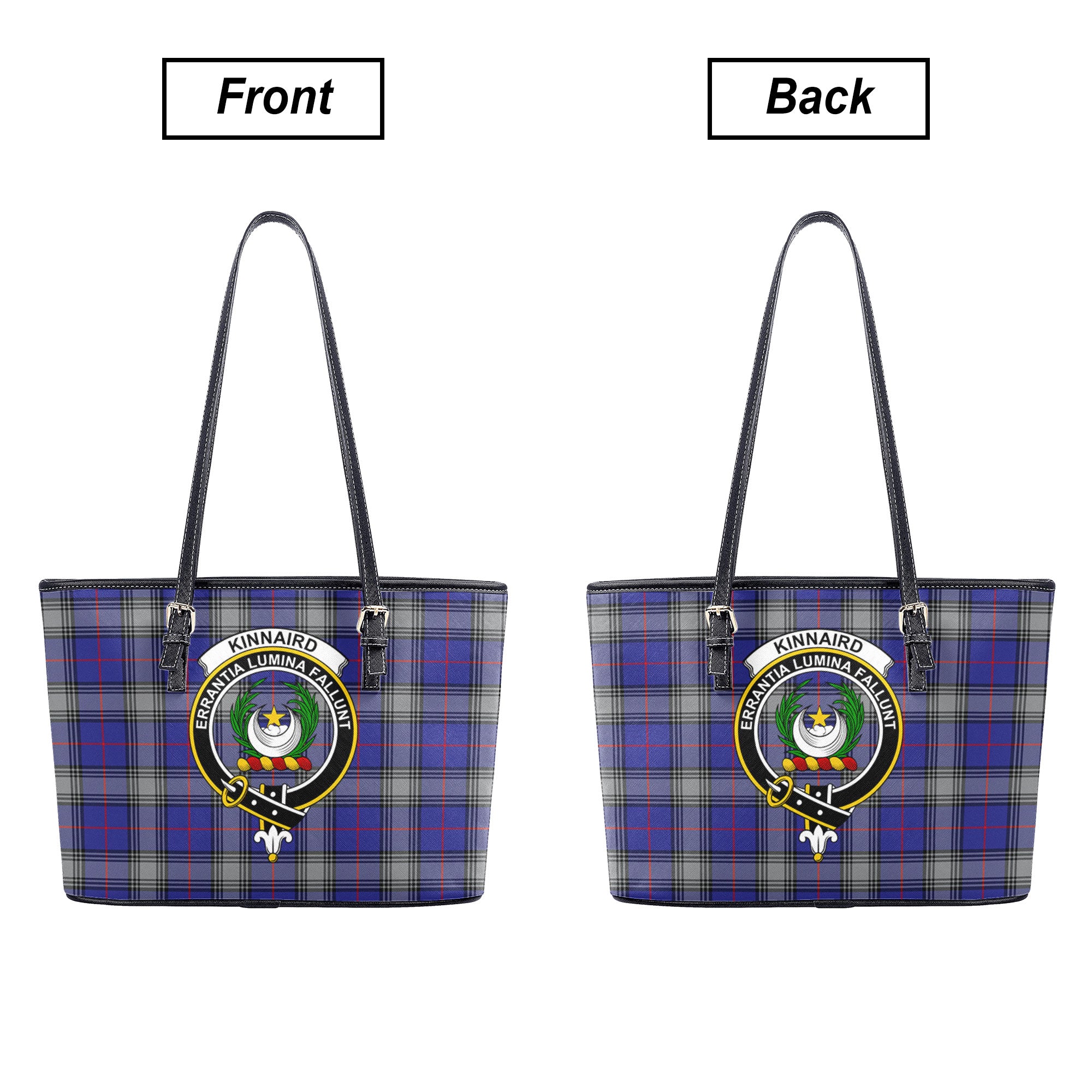 Kinnaird Tartan Crest Leather Tote Bag