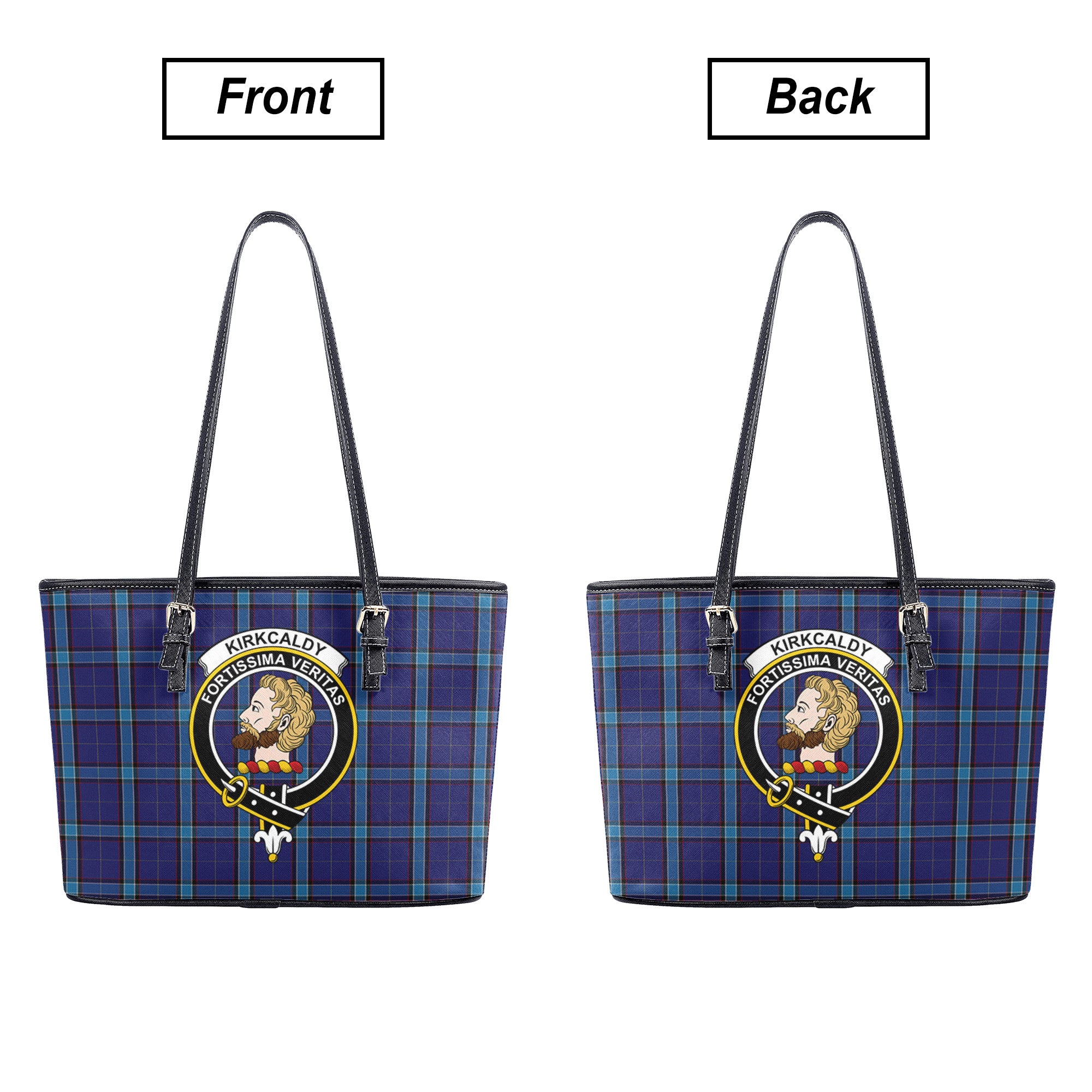 Kirkcaldy Tartan Crest Leather Tote Bag