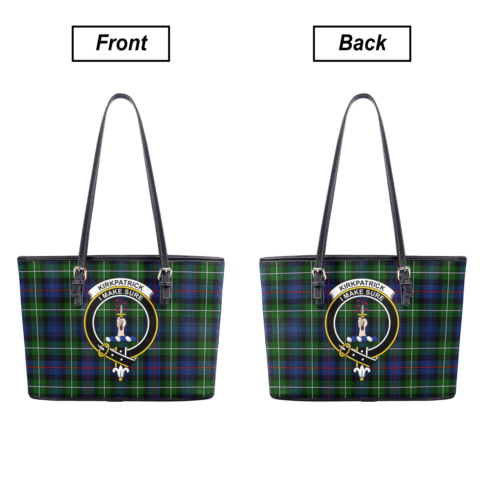 Kirkpatrick Tartan Crest Leather Tote Bag