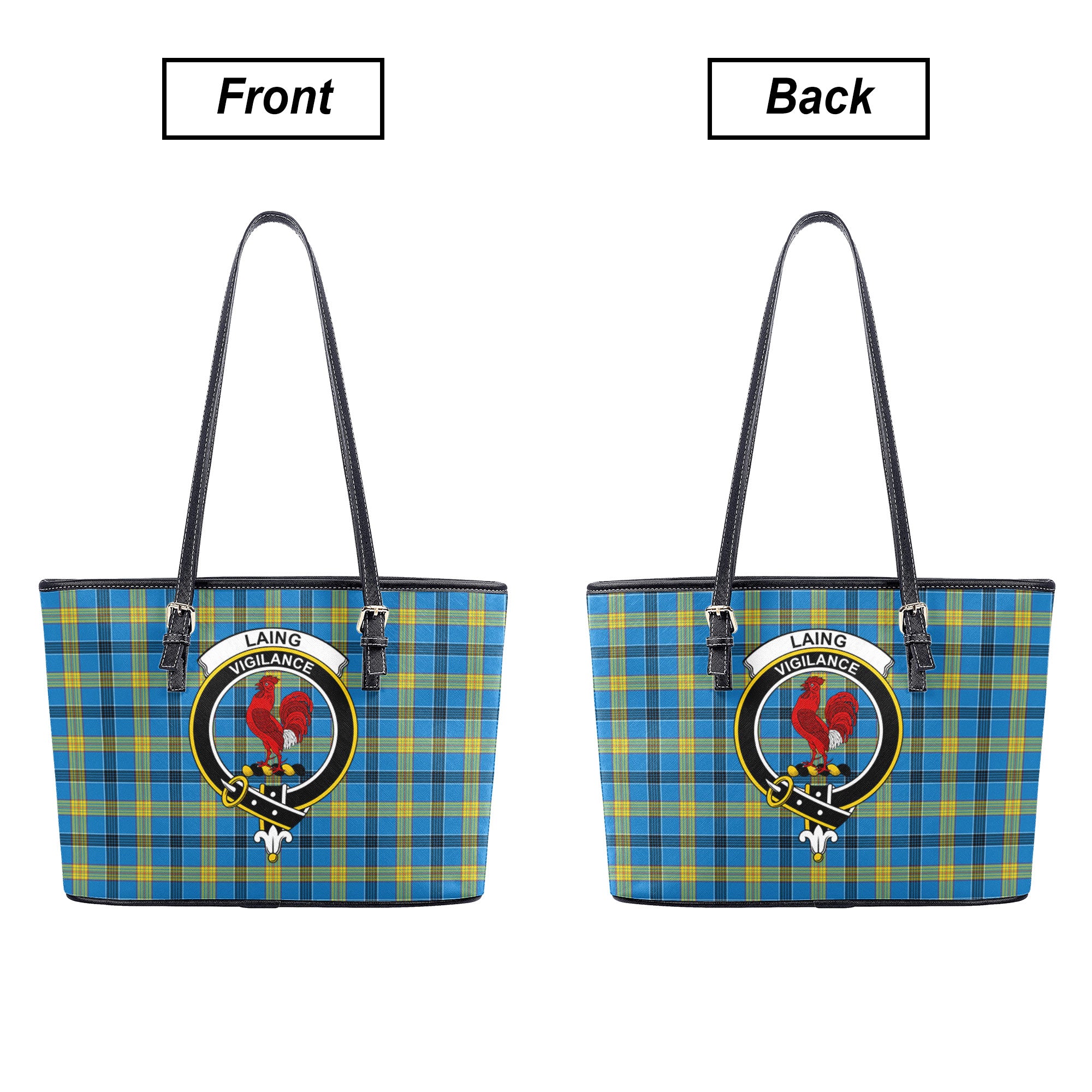 Laing Tartan Crest Leather Tote Bag