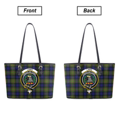 Laws Tartan Crest Leather Tote Bag