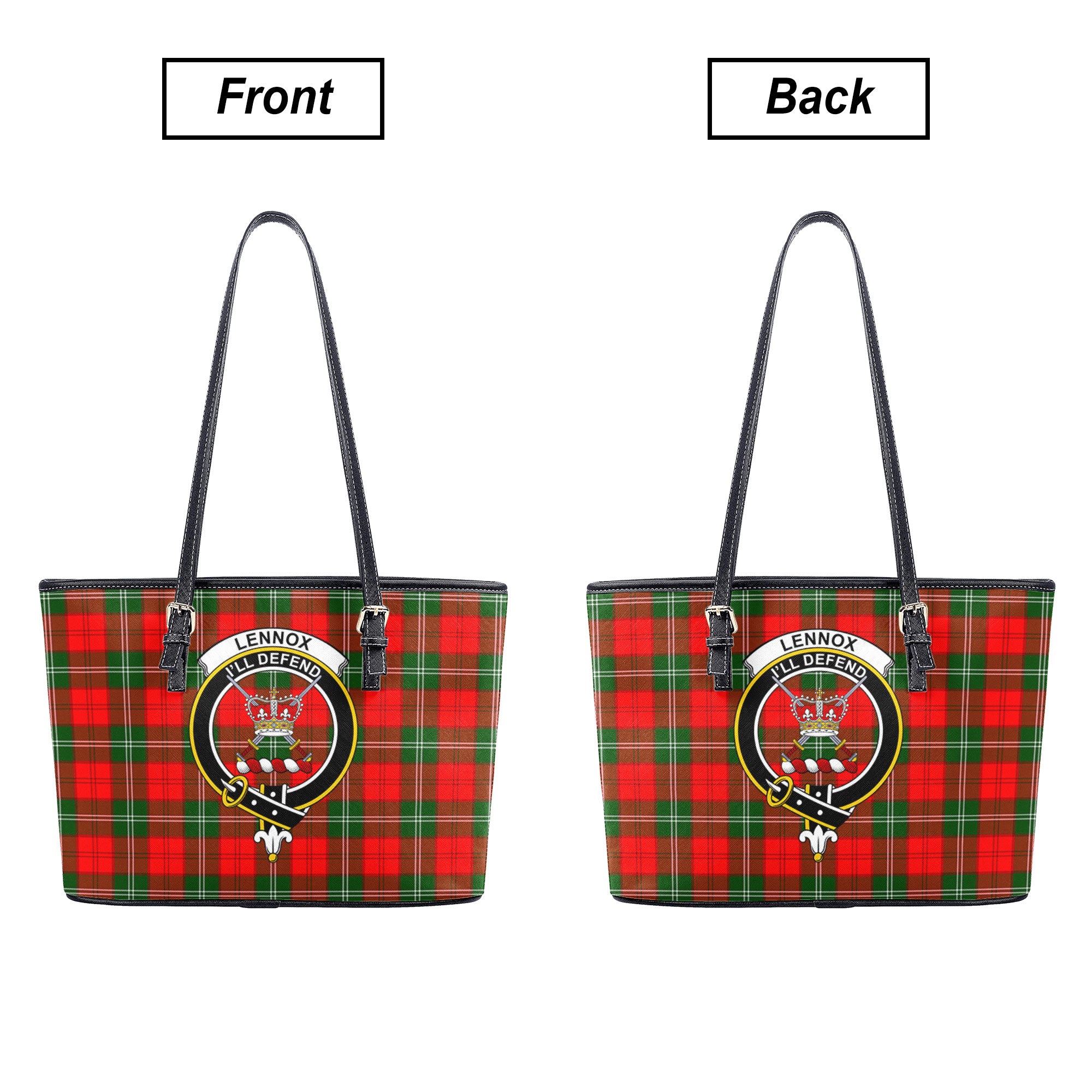 Lennox (Lennox Kincaid) Tartan Crest Leather Tote Bag