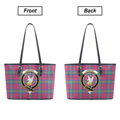 Lindsay Ancient Tartan Crest Leather Tote Bag