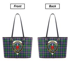 Logan Ancient Tartan Crest Leather Tote Bag