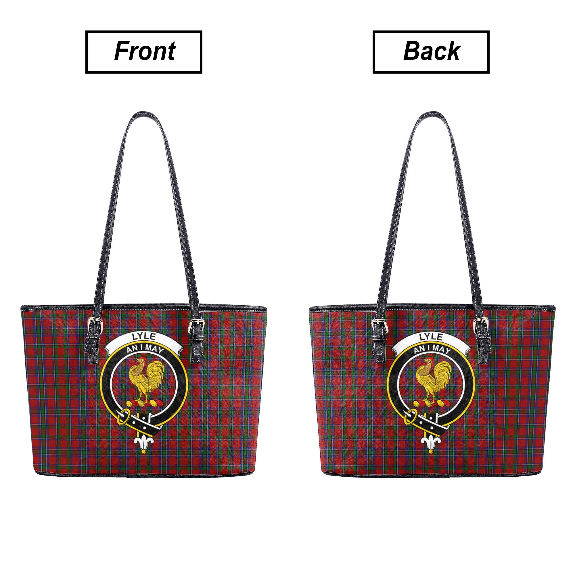 Lyle Tartan Crest Leather Tote Bag