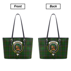 MacAlpine Modern Tartan Crest Leather Tote Bag