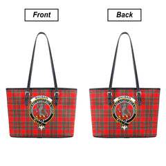 MacBain Tartan Crest Leather Tote Bag