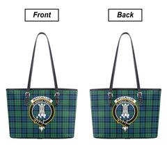 MacCallum Ancient Tartan Crest Leather Tote Bag