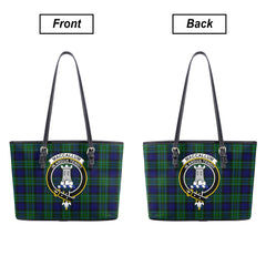 MacCallum Modern Tartan Crest Leather Tote Bag